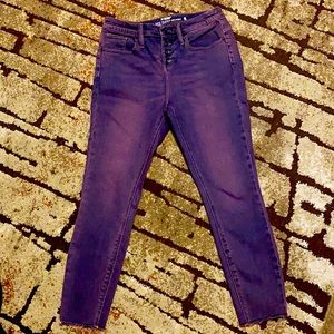 Purple denim high wasted skinny jeans